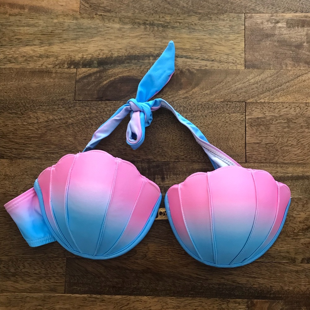 NEW Mermaid Bikini Swimsuit 2 piece shell ombre L - Picture 4 of 7